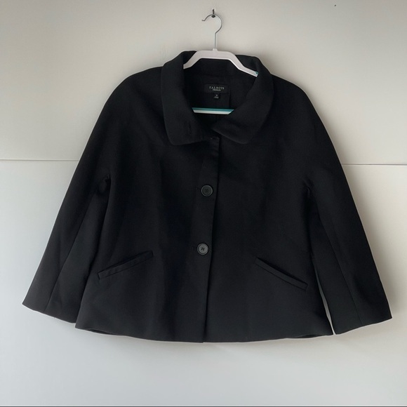 Talbots Women's Plus Size Black Blazer Jacket Coat Wool Blend Jacket, Sz 14 - Picture 8 of 16